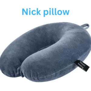 “Billebon Premium Travel Neck Pillow grey for airplane, car, and long journeys”