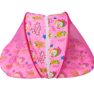 Baby Bed Mosari with Foldable Net & Cotton Mattress for Newborns