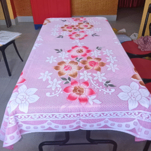 Cotton Net Frill Table Cloth for 4 Seater Center Table by Basanti Bedding