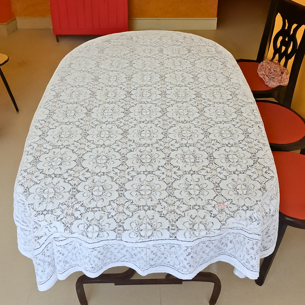 Premium Oval Net Table Cover for 6 Seater Dining Table (54x78 Inches) – TALAB