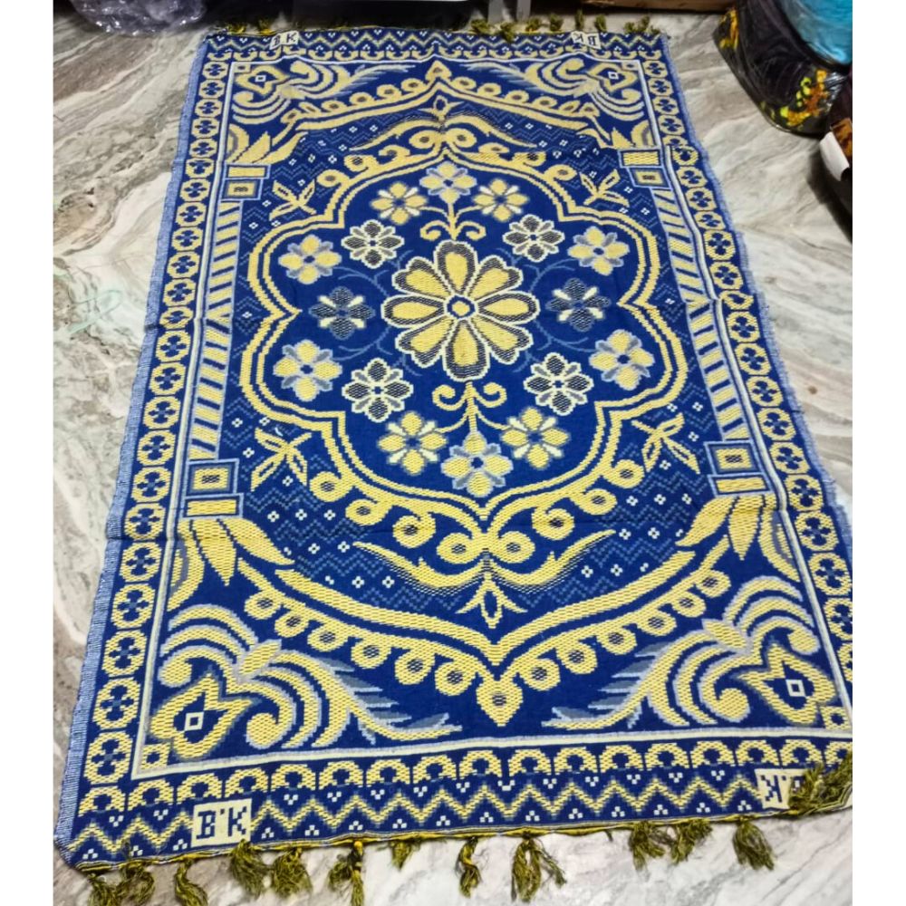 “Blue Cotton Galicha Soft Floor Mat – Free Size”