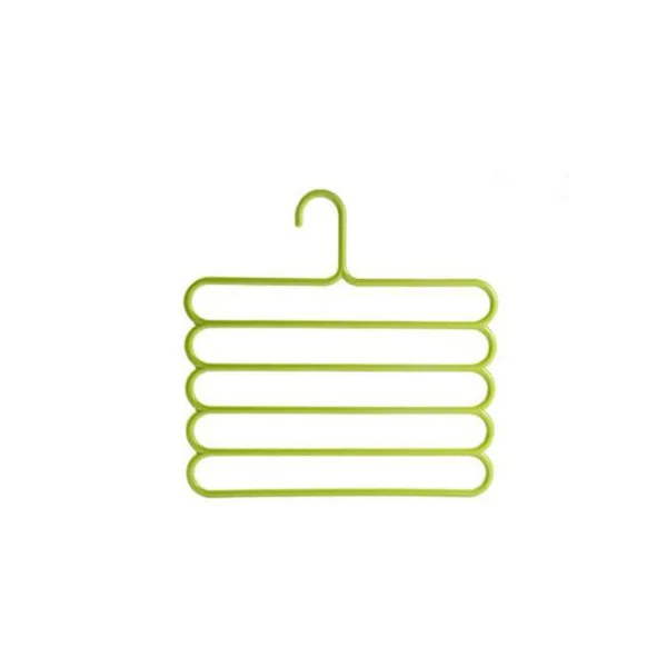 Durable plastic 5-layer hanger for closet organization