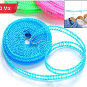3 meter anti-slip nylon clothesline rope with hooks for indoor and outdoor drying